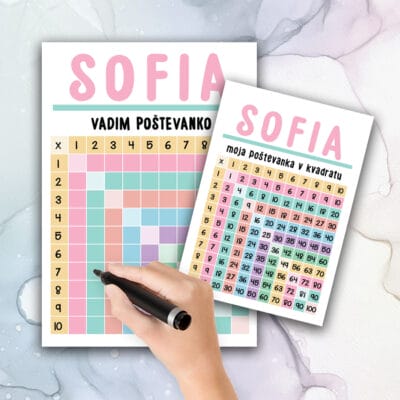 Alternative view of Komplet - POŠTEVANKA V KVADRATU - rumena ali roza