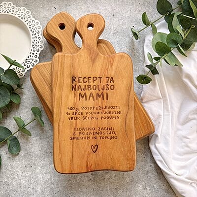 Deska za rezanje - Češnja Unikat - Recept za najboljšo mami